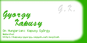 gyorgy kapusy business card